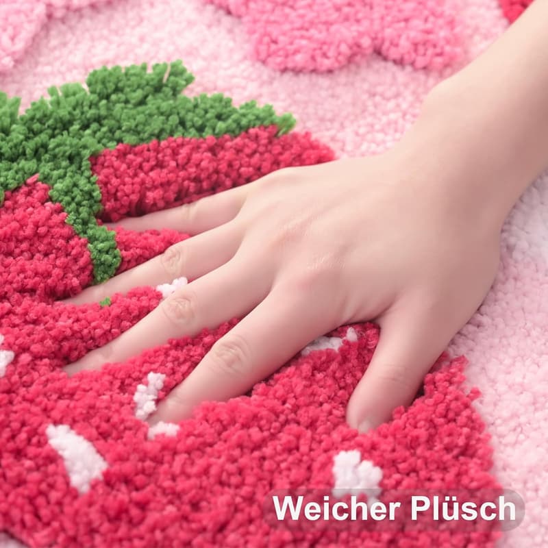 Rutschfester rosa Badezimmerteppich aus Mikrofaser, 45 x 65 cm