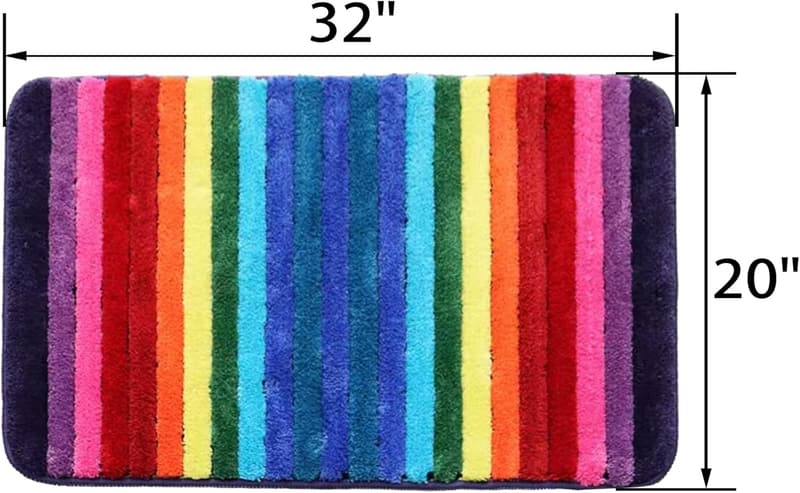 Bunte Mikrofaser-Badematte mit rutschfester Unterseite, 50,8 x 81,3 cm