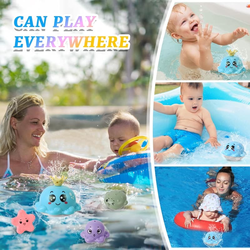 LED Oktopus Badewannenspielzeug für Kinder ab 1 Jahr