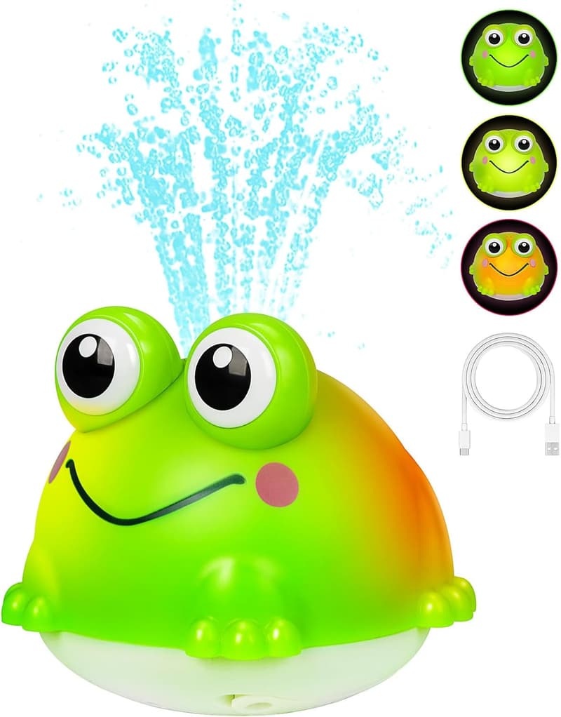 Wiederaufladbares Frosch-Badespielzeug mit LED für 1-3 Jahre