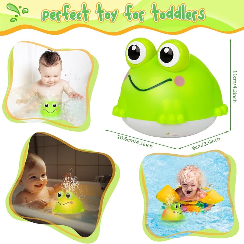 Wiederaufladbares Frosch-Badespielzeug mit LED für 1-3 Jahre