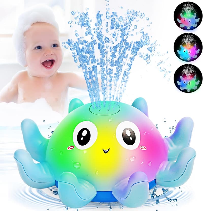 Badewannenspielzeug Oktopus mit Licht – Baby Geschenk ab 1 Jahr