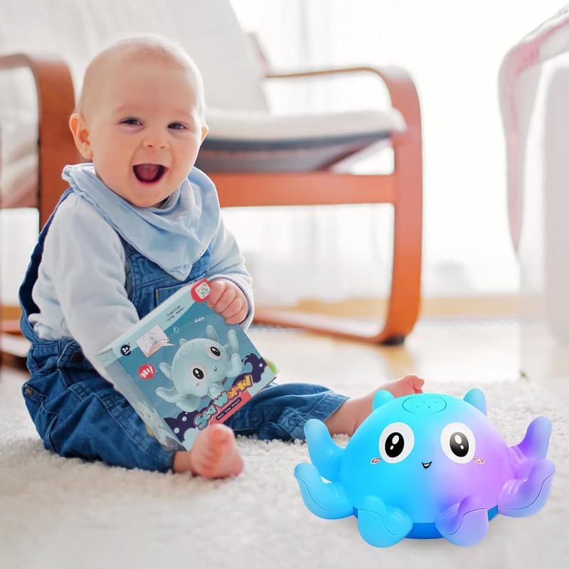 Badewannenspielzeug Oktopus mit Licht – Baby Geschenk ab 1 Jahr