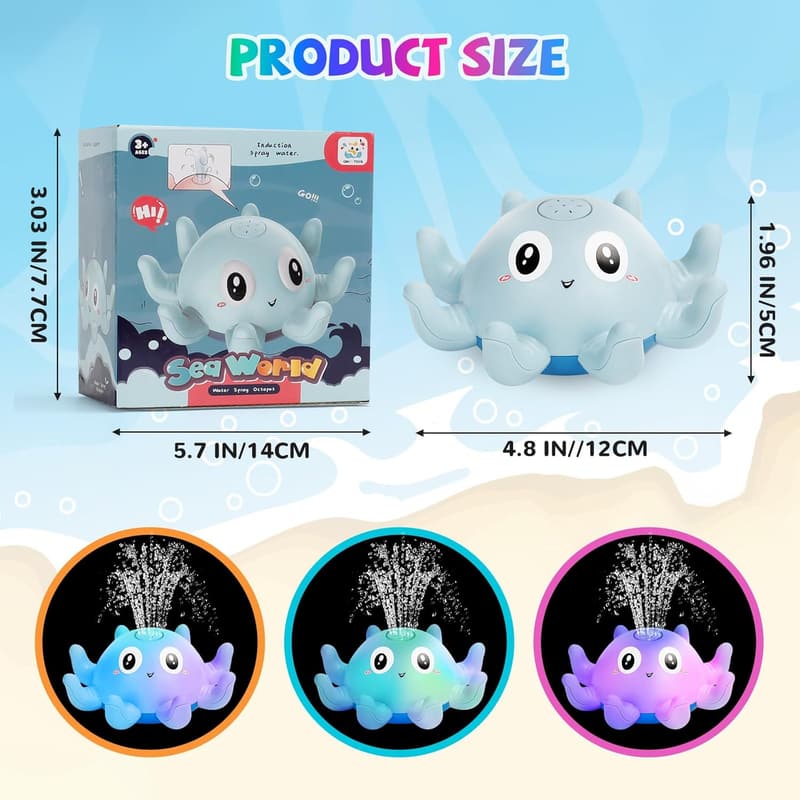Badewannenspielzeug Oktopus mit Licht – Baby Geschenk ab 1 Jahr