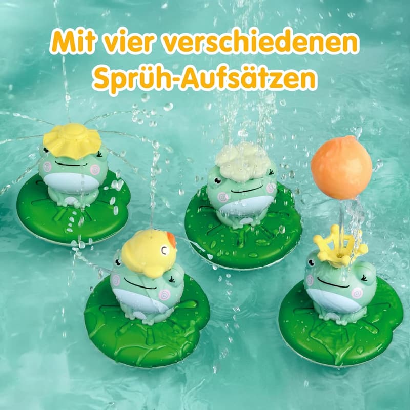 Schwimmender Badefrosch mit Wassersprinkler – Spielzeug für Kinder ab 1 Jahr