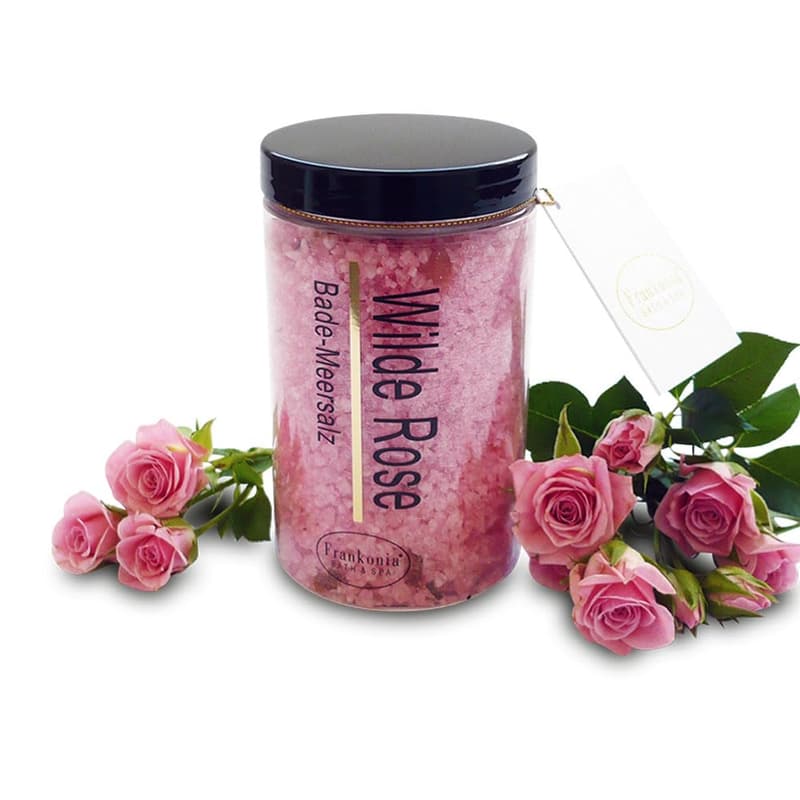 Badesalz mit echten Rosenblüten für Entspannung - 450g vegan