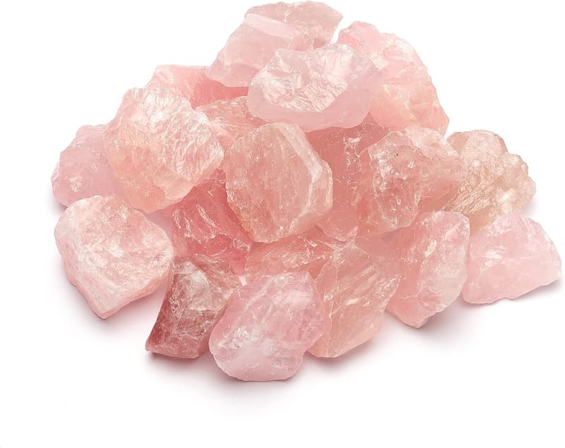 Rosenquarz Edelsteine Set – Naturbelassene Rohsteine für Heilung und Chakras