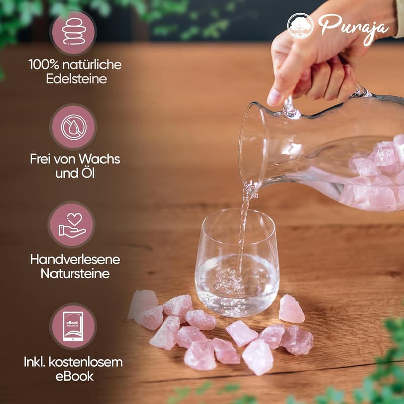 Rosenquarz Edelsteine Set – Naturbelassene Rohsteine für Heilung und Chakras