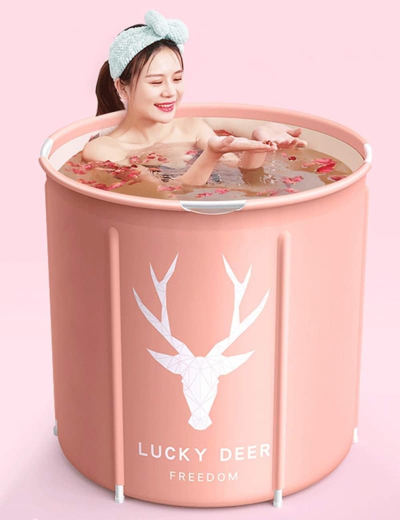 Faltbare Badebottich für Erwachsene - Rosa Whirlpool-Badewanne
