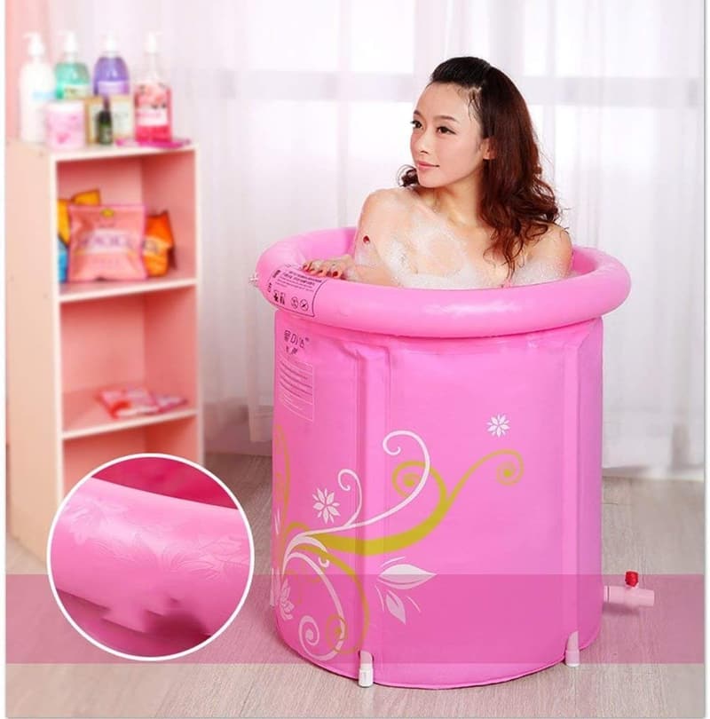 Faltbare aufblasbare Badewanne aus dickem Kunststoff für Erwachsene - Rosa