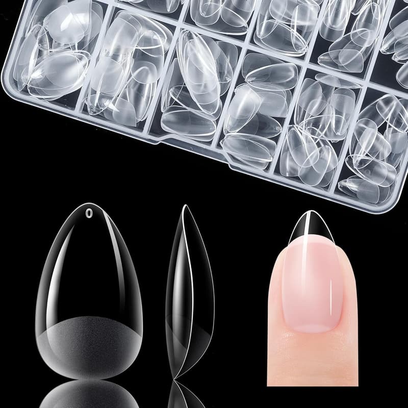 Kurze Gel-Nagelspitzen aus PMMA – 120 Stück, 12 Größen, vollständig abdeckend