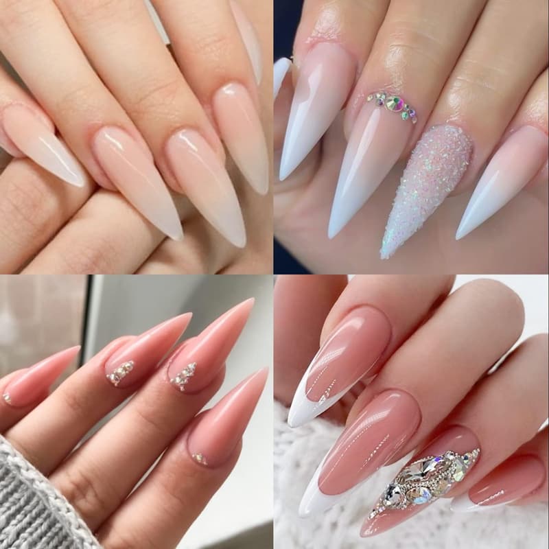 Vorgeformte Stiletto-Nagelspitzen, 216 Stück, für DIY-Nagelstudio