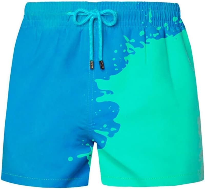 Atmungsaktive Herren Badeshorts mit Farbwechsel, elastisch, wasserabweisend