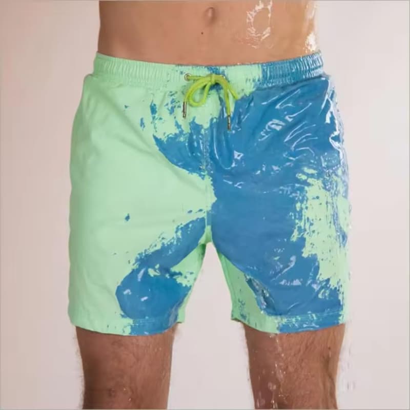 Atmungsaktive Herren Badeshorts mit Farbwechsel, elastisch, wasserabweisend