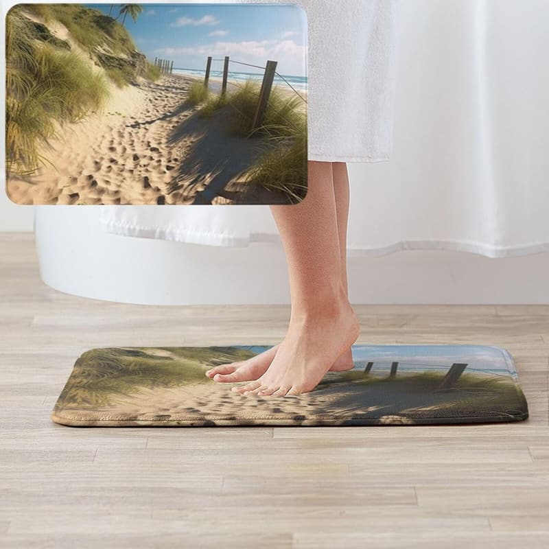 Strand-Motiv Badematte aus Mikrofaser, rutschfest, 60 x 40 cm