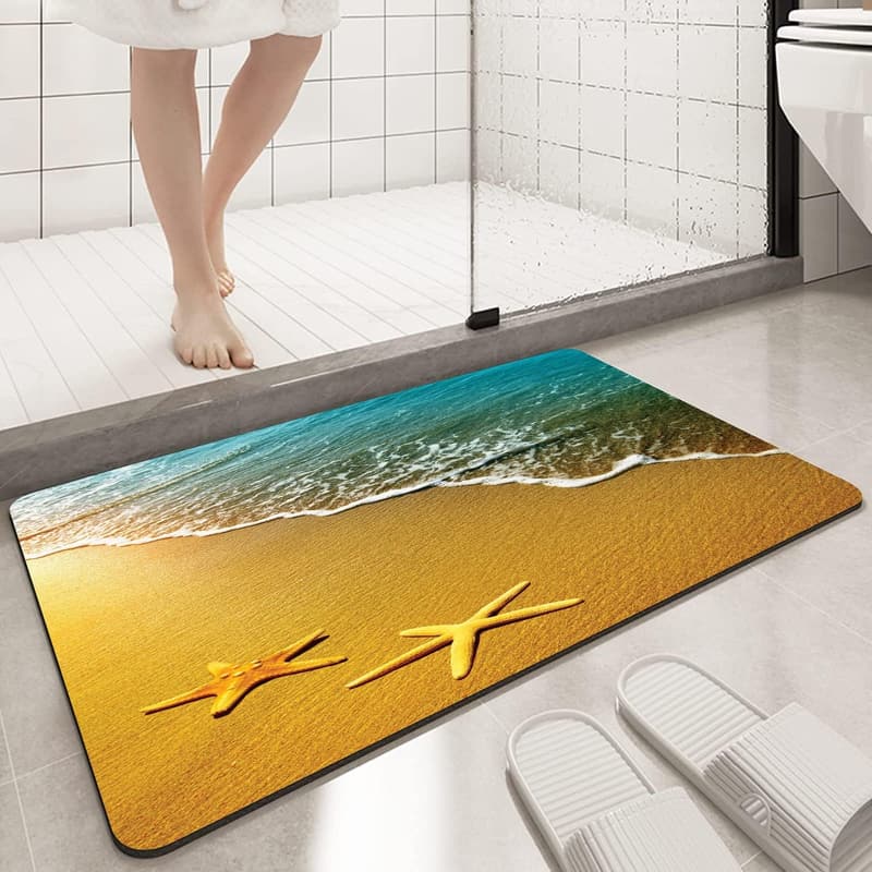 Rutschfeste Badematte 42x60 cm – Waschbar und schnelltrocknend