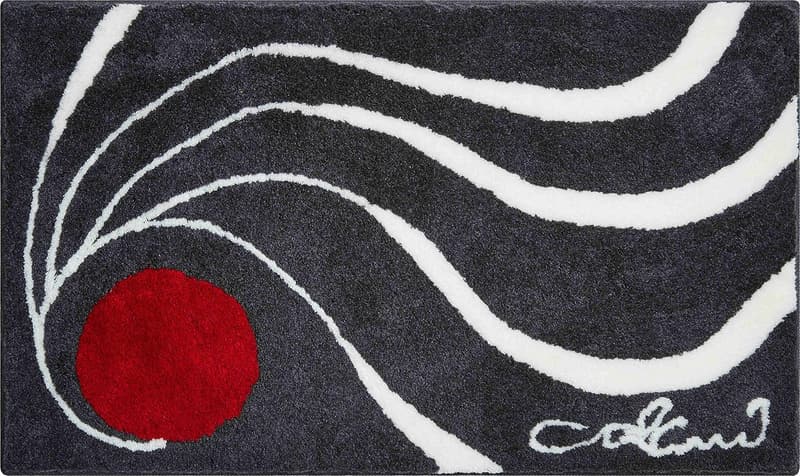 Designer Badteppich Colani 70x120 cm, 100% Polyacryl, rutschfest, anthrazit