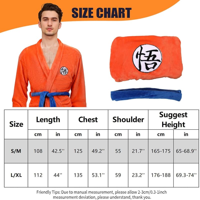 Goku Kostümset aus Plüsch für Erwachsene – Unisex Halloween-Cosplay