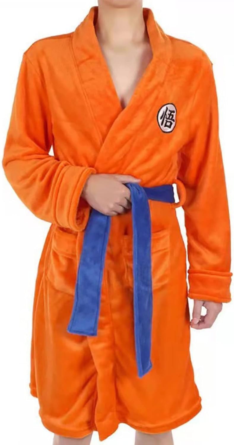 Goku Kostüm für Herren - Weicher Flanell Bademantel Pyjama