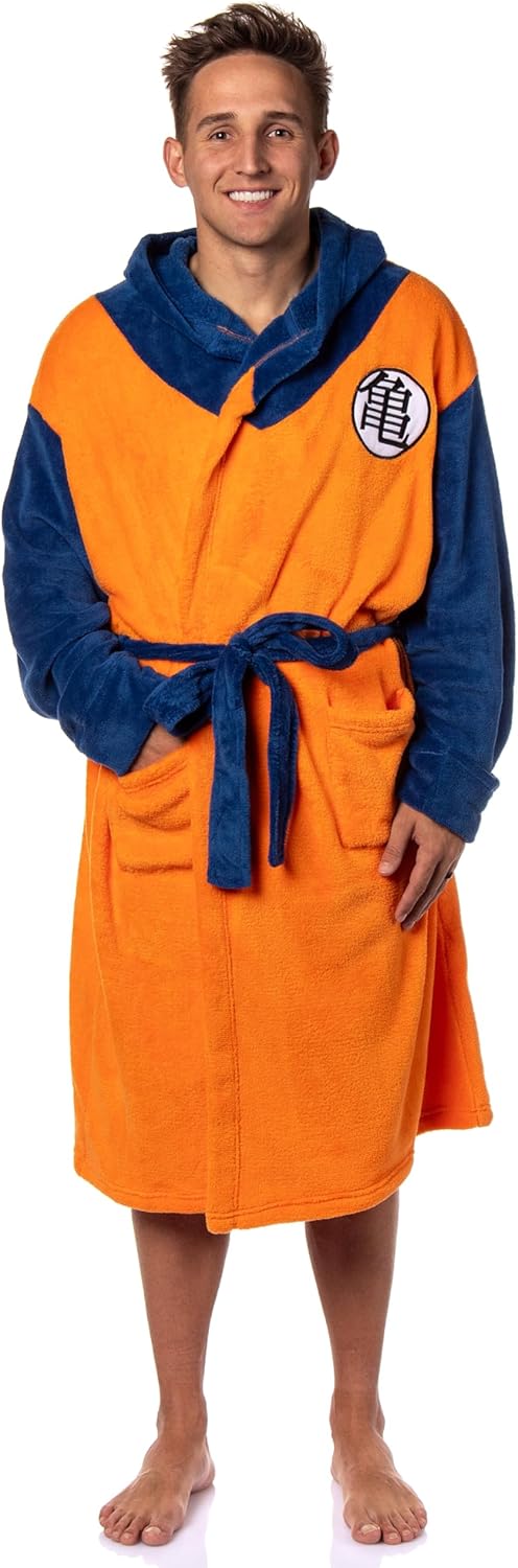Dragon Ball Z Goku Fleece-Bademantel mit Kapuze für Erwachsene
