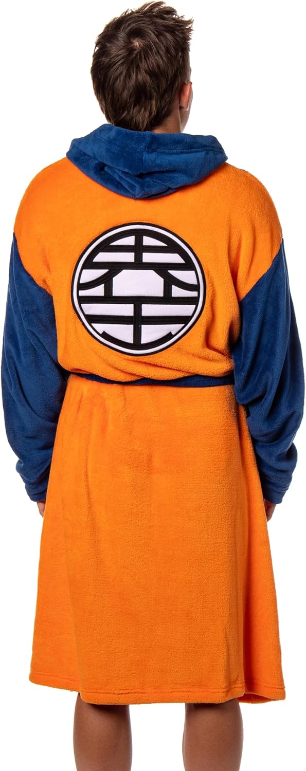 Dragon Ball Z Goku Fleece-Bademantel mit Kapuze für Erwachsene