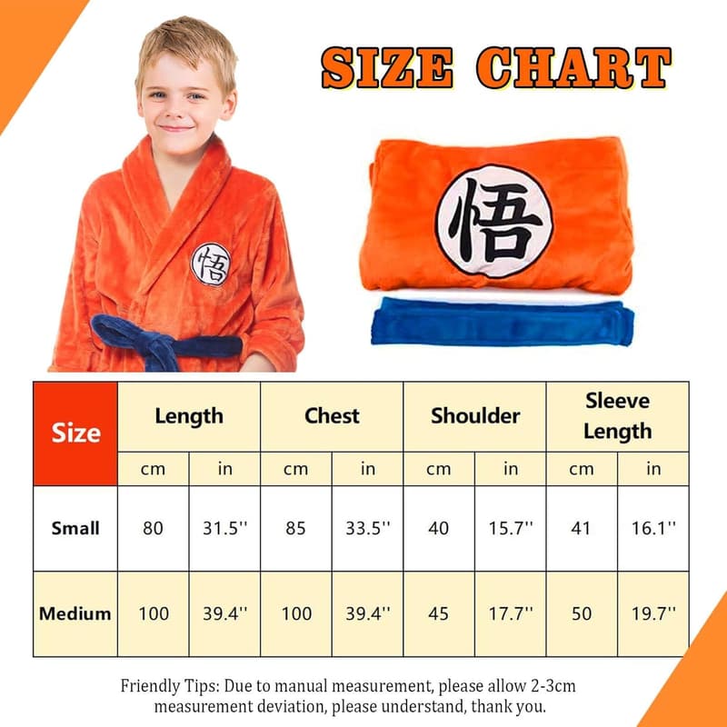 Son Goku Cosplay-Bademantel aus weichem Plüsch für Kinder