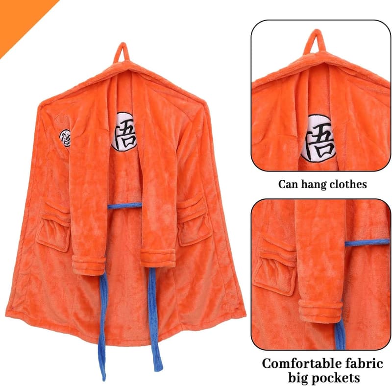 Son Goku Cosplay-Bademantel aus weichem Plüsch für Kinder