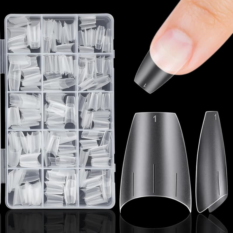 300 Stück Französische Soft Gel Nagel Tips mit Positionierungslinien