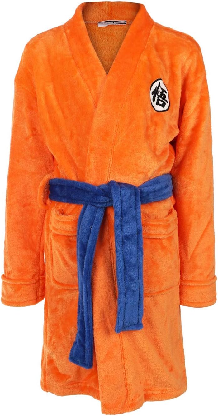 Son Goku Kinderbademantel mit GO Schriftzeichen, Größen 130-150