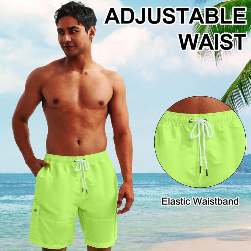 Schnelltrocknende Badeshorts für Herren mit Mesh-Futter, Größe S-3XL