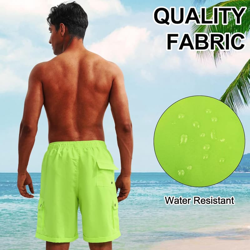 Schnelltrocknende Badeshorts für Herren mit Mesh-Futter, Größe S-3XL