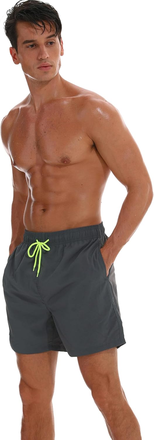 Schnelltrocknende Badeshorts für Herren mit Taschen und Kordelzug