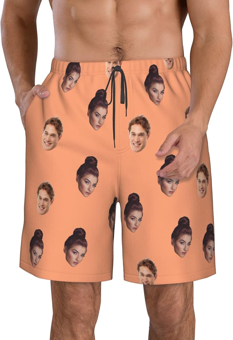 Personalisierte Badehose mit Gesicht für Männer – schnell trocknend