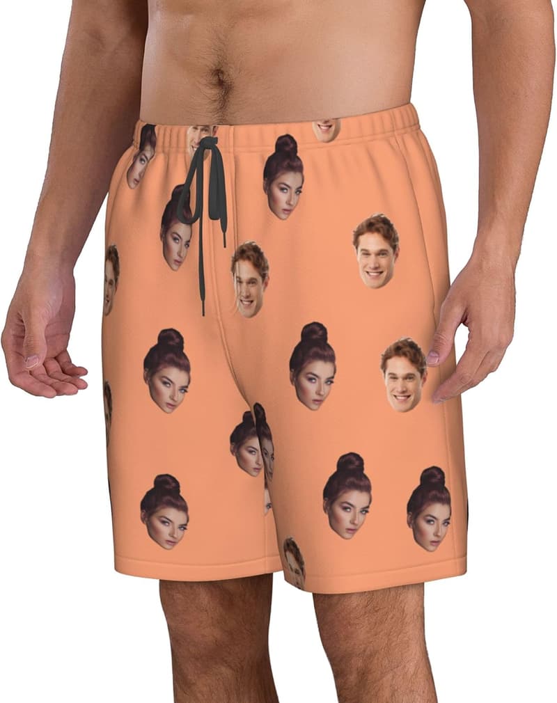 Personalisierte Badehose mit Gesicht für Männer – schnell trocknend