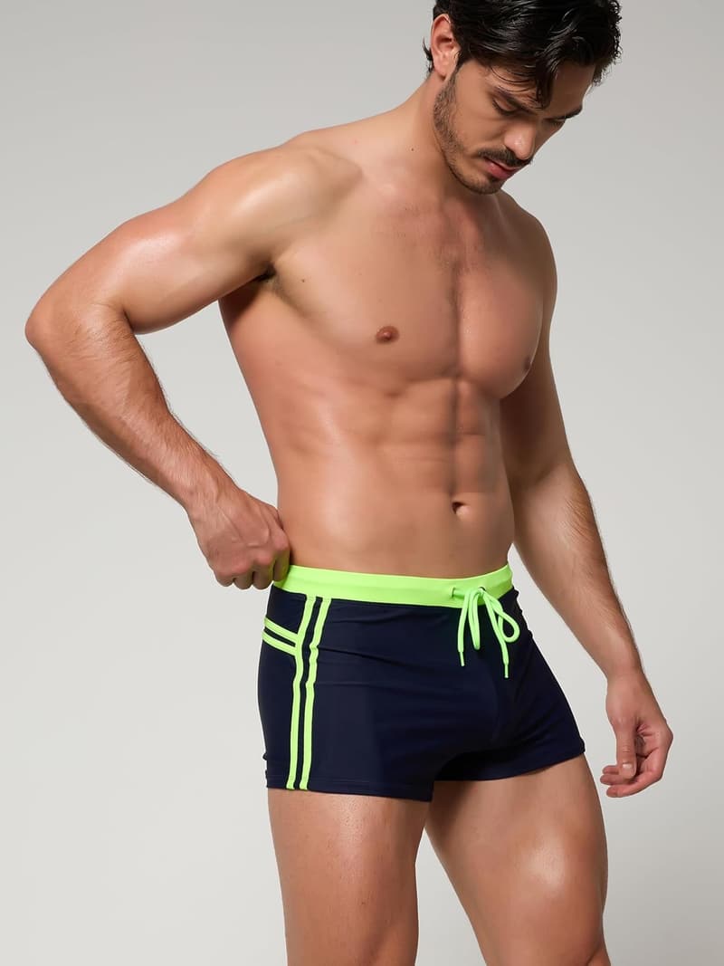 Kurze Badeshorts für Herren mit UV-Schutz und Tunnelzug