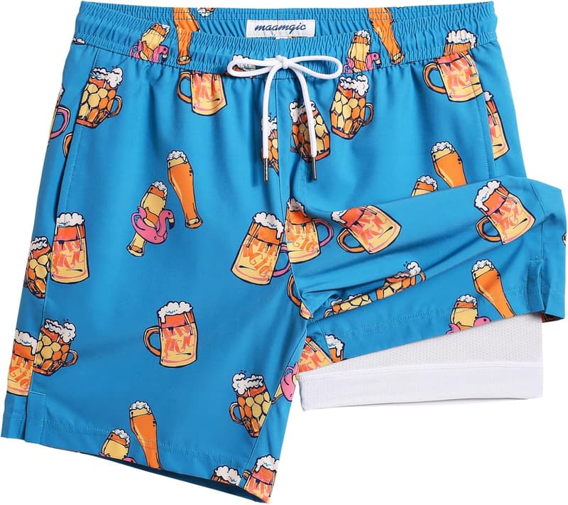MaaMgic 2-in-1 Badehose für Herren mit Kompression und Schnell trocknend