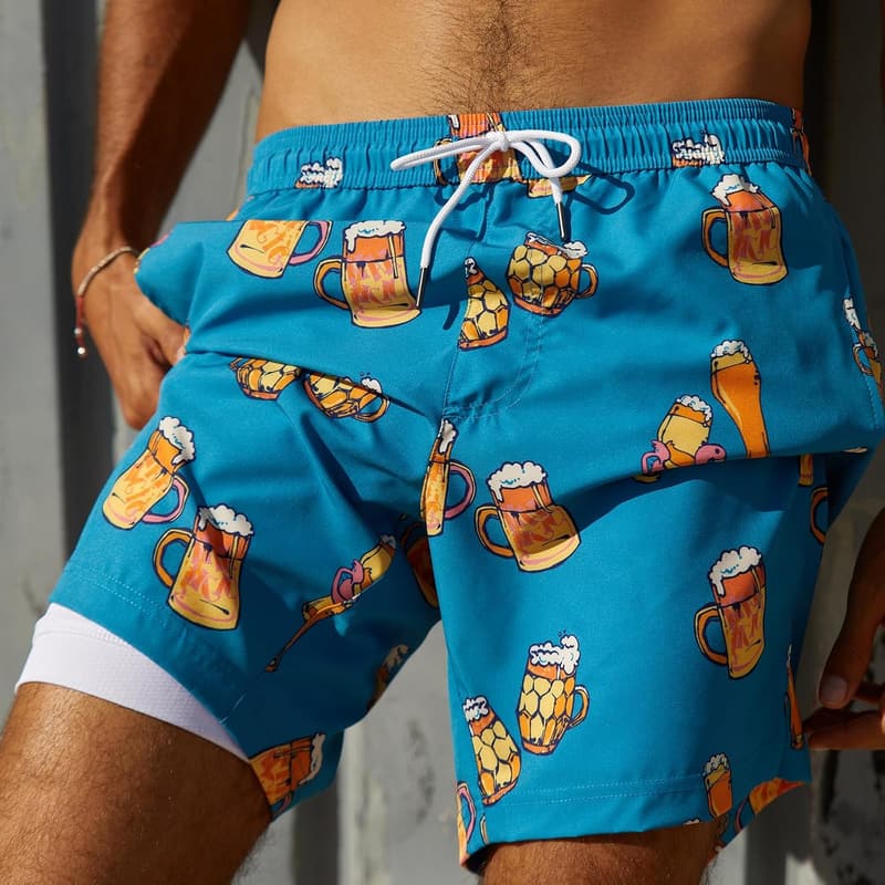 MaaMgic 2-in-1 Badehose für Herren mit Kompression und Schnell trocknend