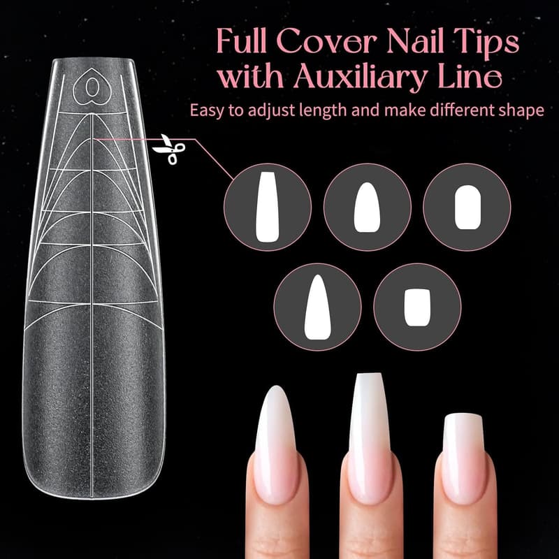 288 Stück Französische Künstliche Nageltips für Nail Art – Vollständige Abdeckung