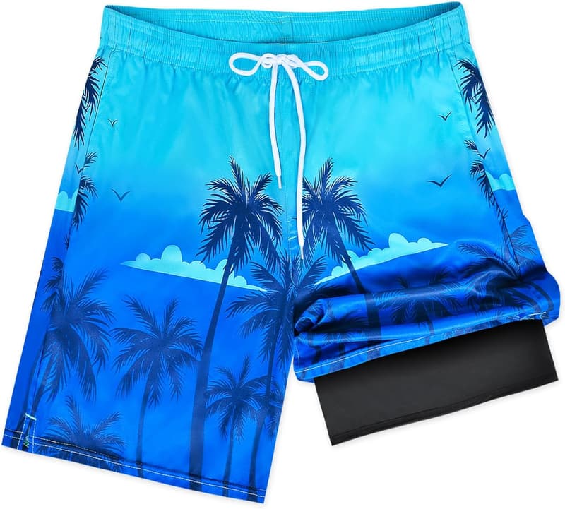 Kompressions-Badeshorts für Herren mit verstellbarem Kordelzug
