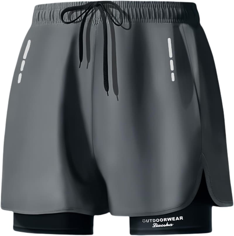 Elastische 2-in-1 Badehose für Herren mit Schnelltrocknen-Funktion