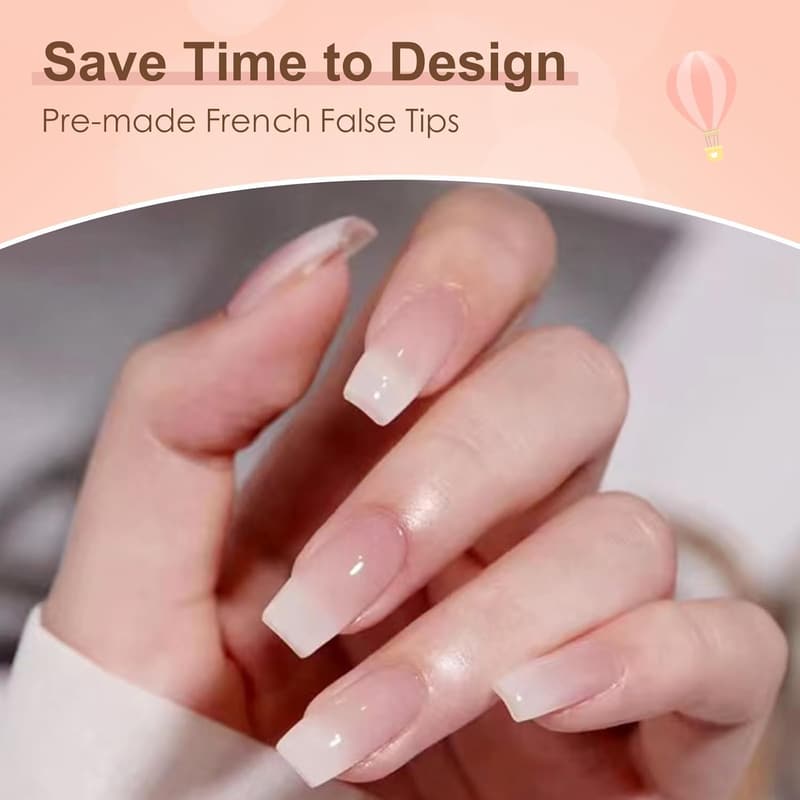 Square Gradient Pink Press-On Nails - 120er Set mit Kleber für Frauen