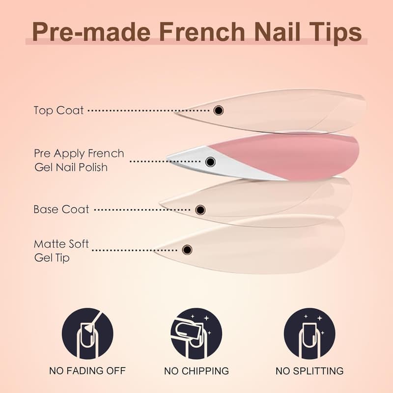 Square Gradient Pink Press-On Nails - 120er Set mit Kleber für Frauen