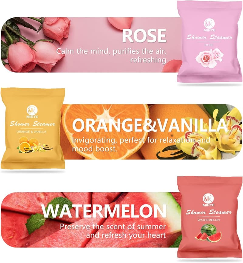 Aromatherapie Duschbomben Set mit 6 Düften – 24 Stück für Frauen und Männer