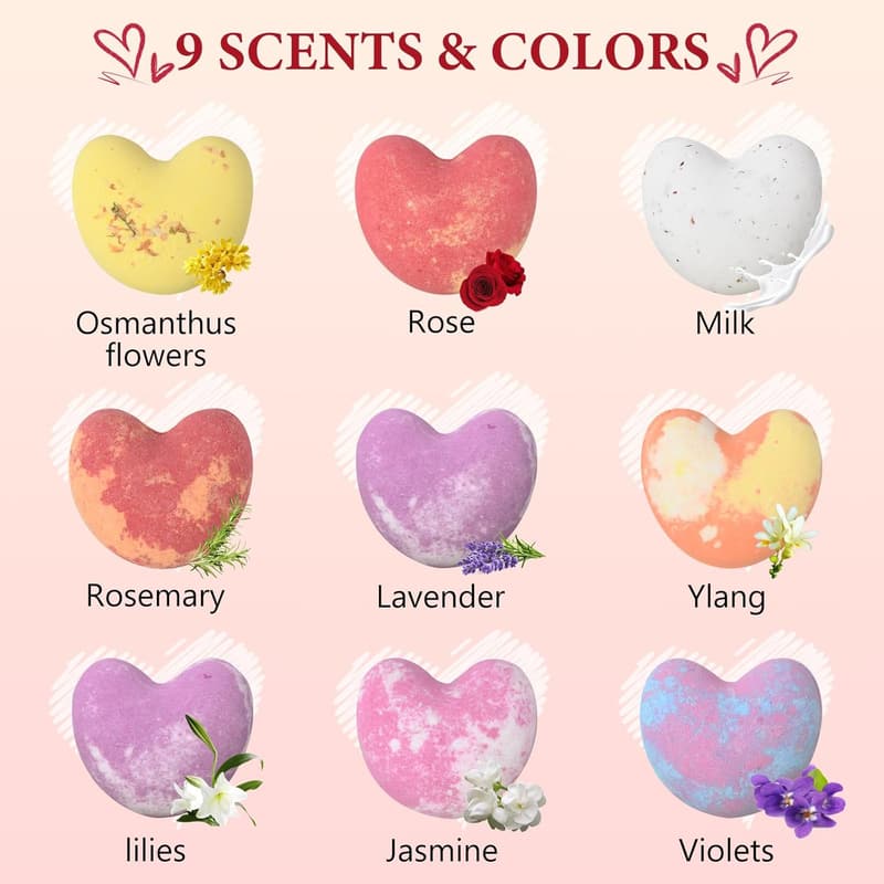 Muttertagsgeschenk: 9er Set LOVE Badebomben für Frauen