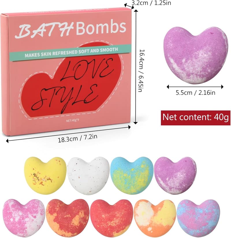 Muttertagsgeschenk: 9er Set LOVE Badebomben für Frauen