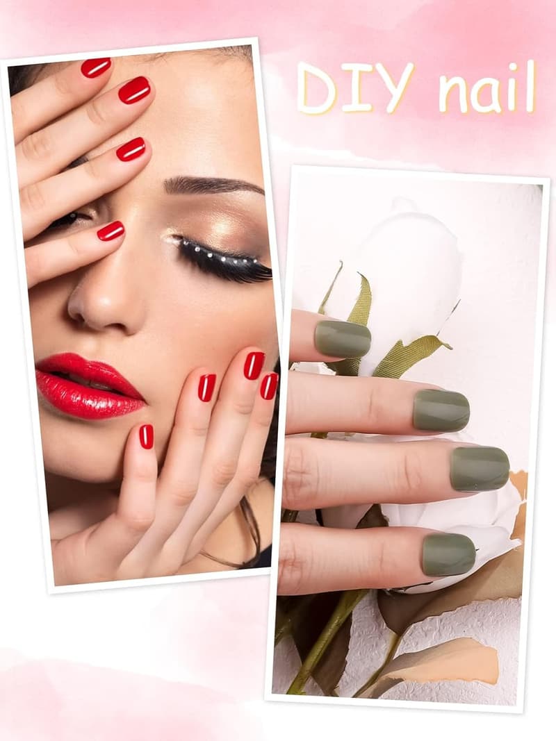 576 Stück kurze quadratische Acryl-Nagelpresse in 24 Farben für Frauen
