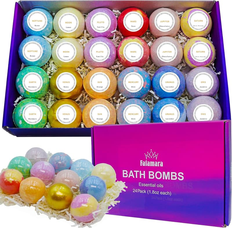 Bio-Badebomben-Set mit 24 Stk. – Geburtstags- und Ostergeschenk