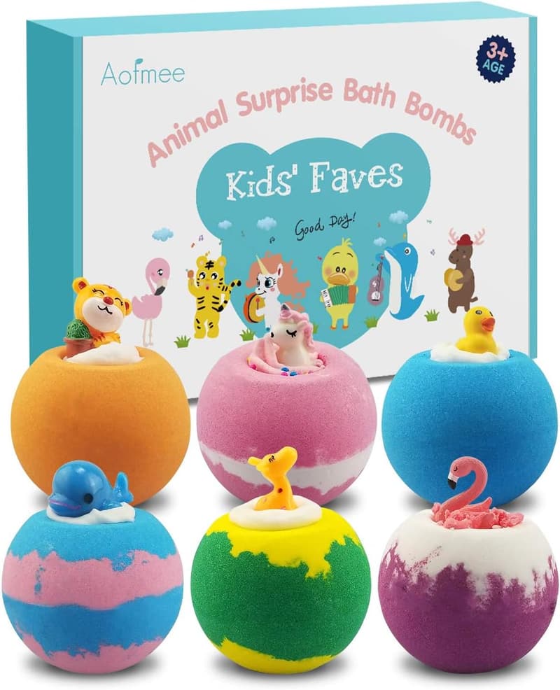 Badebomben Geschenkset für Kinder – 6 Stück bunte Badekugeln