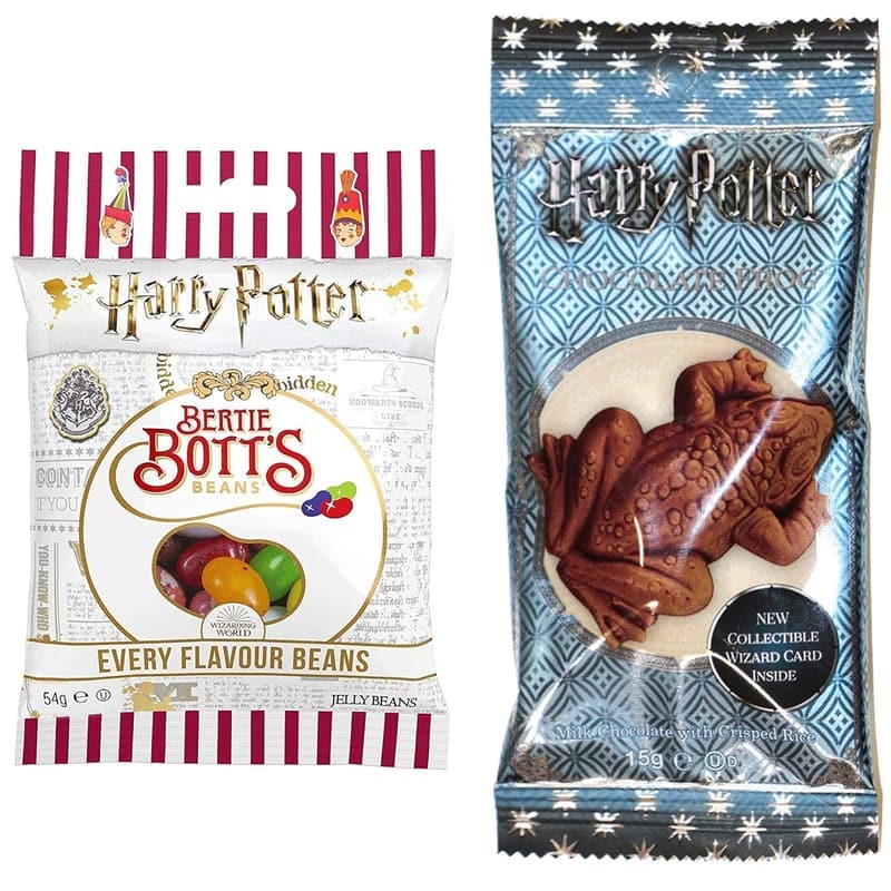 Harry Potter Bertie Botts Jelly Beans Set mit Schokoladenfrosch und Sammelkarte