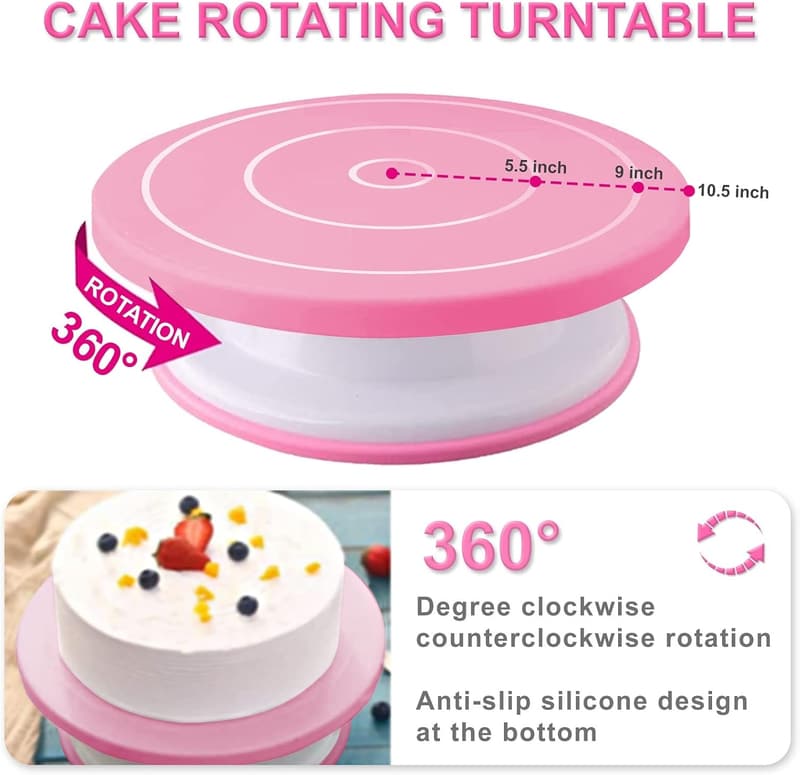 Drehbare Tortenplatte mit Spritztüllen Set – 255 teiliges Backset